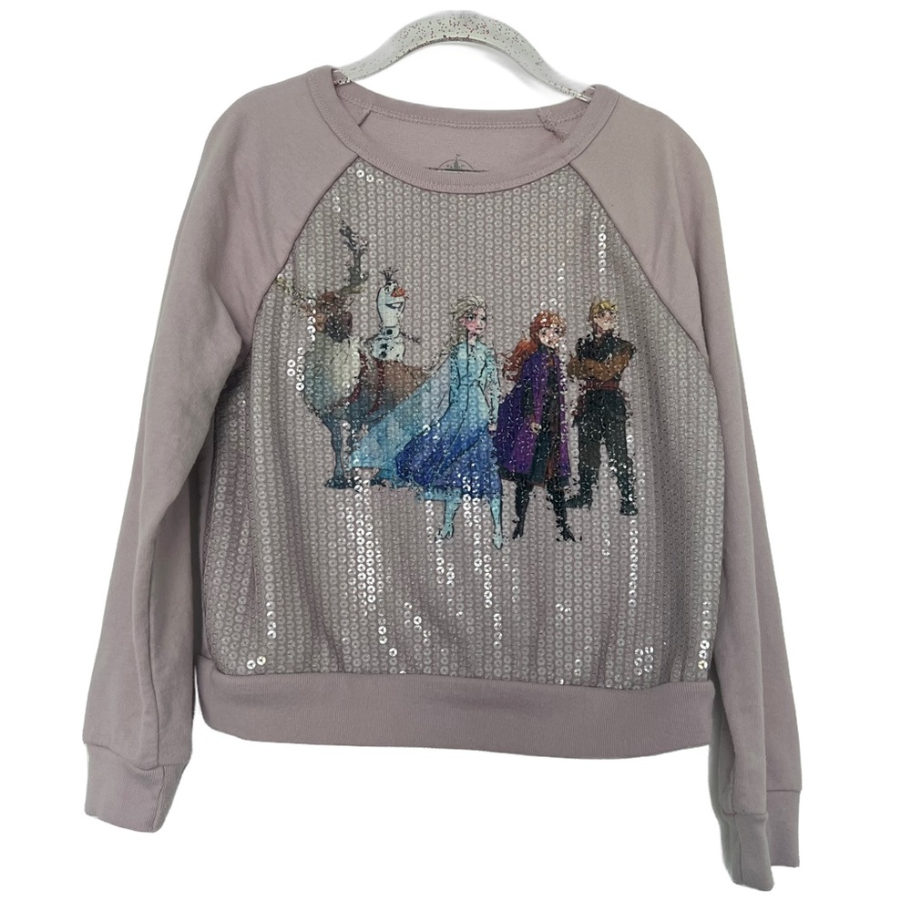 DISNEY FROZEN LONG SLEEVE SEQUINS Pullover Top Size XS